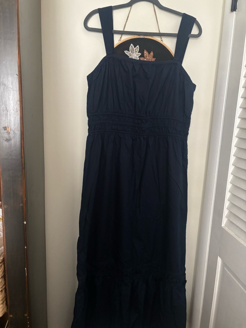 LOFT Navy Blue Maxi Dress with Wide Straps